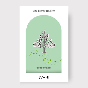 Silver Tree of Life Growth Charm Ring (Adjustable)