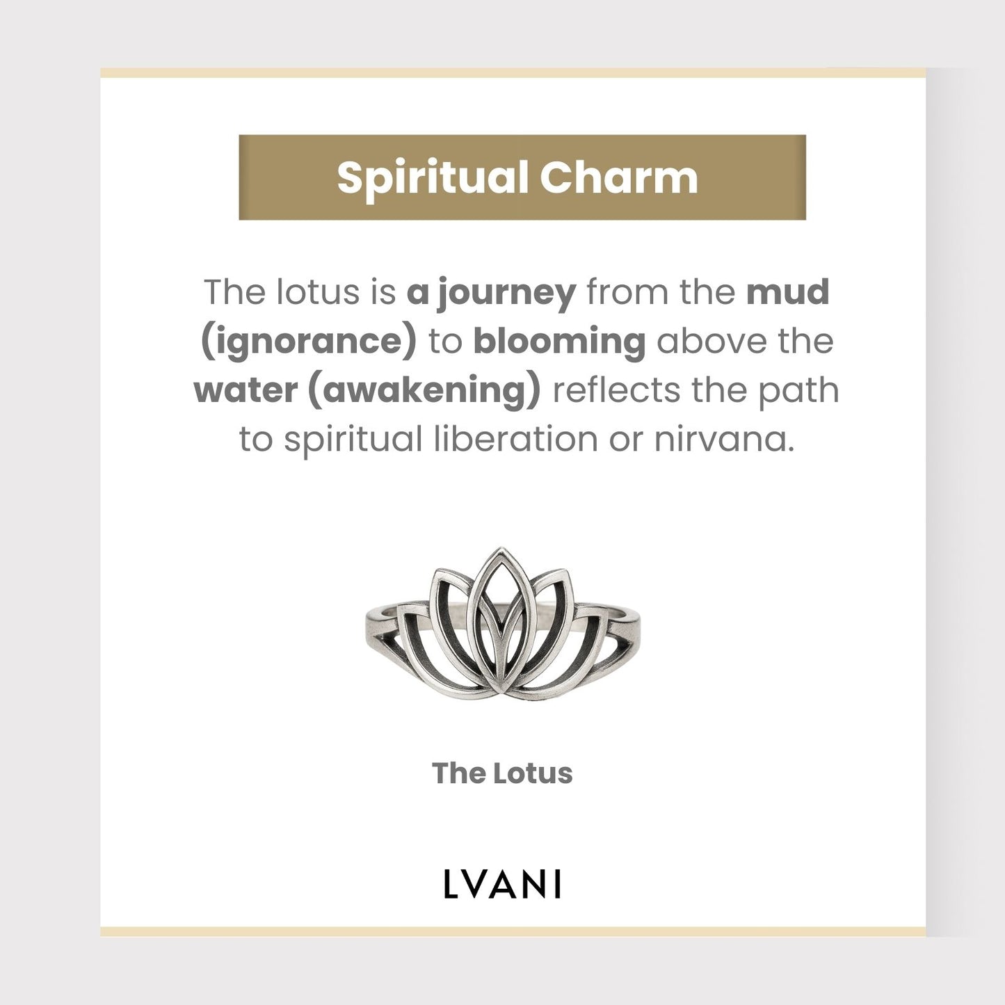 Silver Lotus Spiritual Charm Ring
