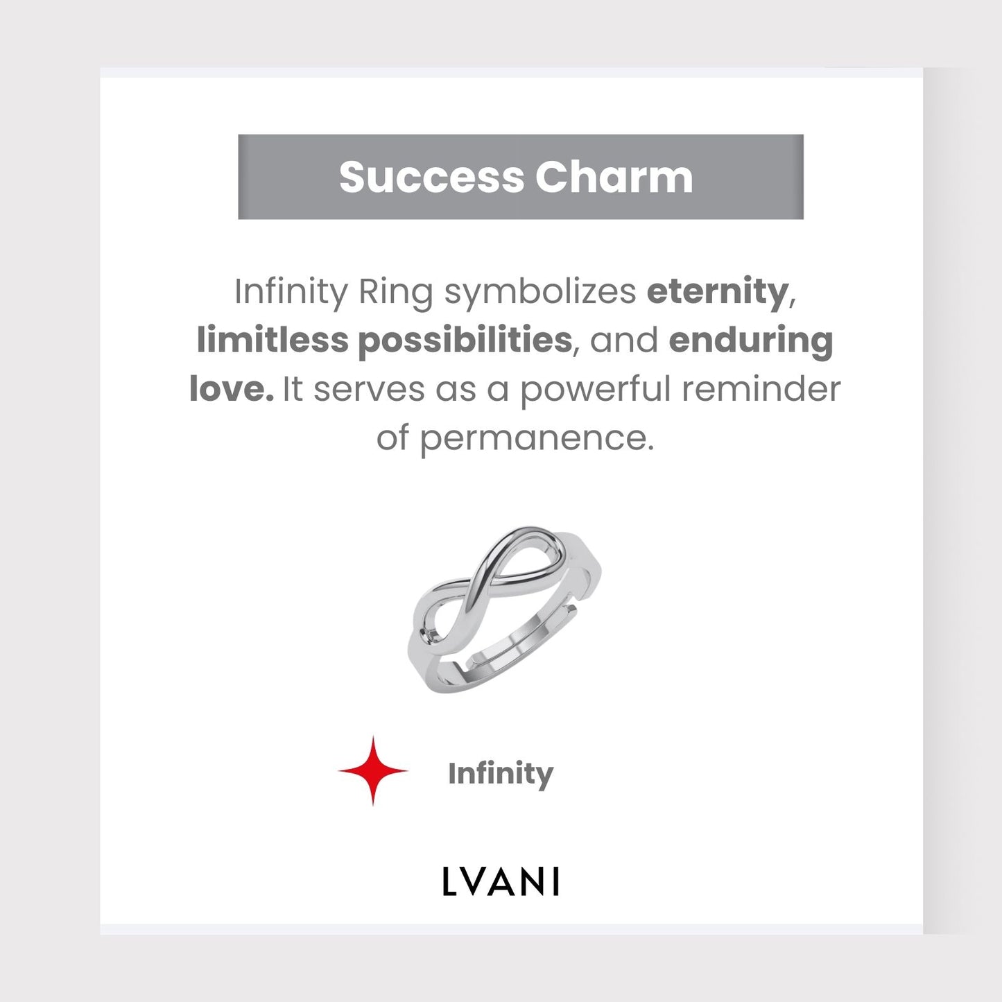 Silver Infinity Success Charm (Platinum Plated)