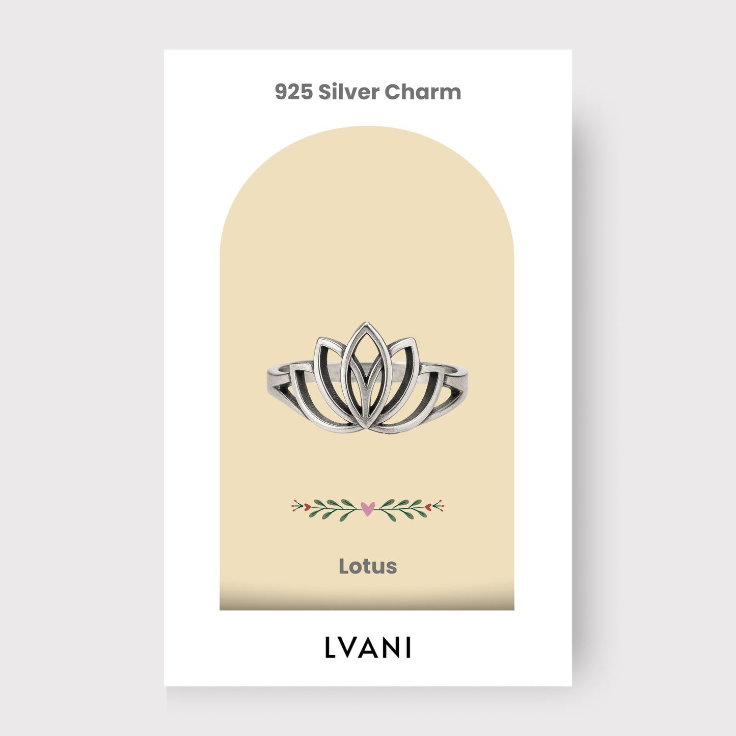 Silver Lotus Spiritual Charm Ring