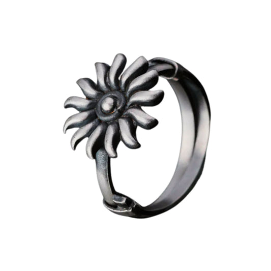 Silver Sun Positivity Charm Ring