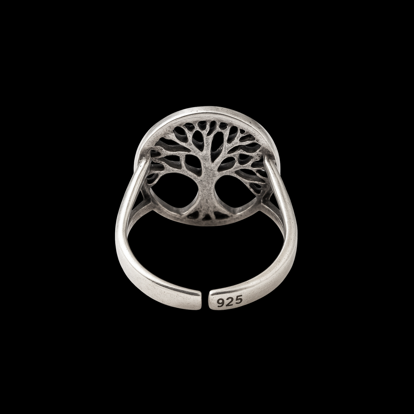 Silver Tree of Life in Circle | Growth Charm Ring (Adjustable)