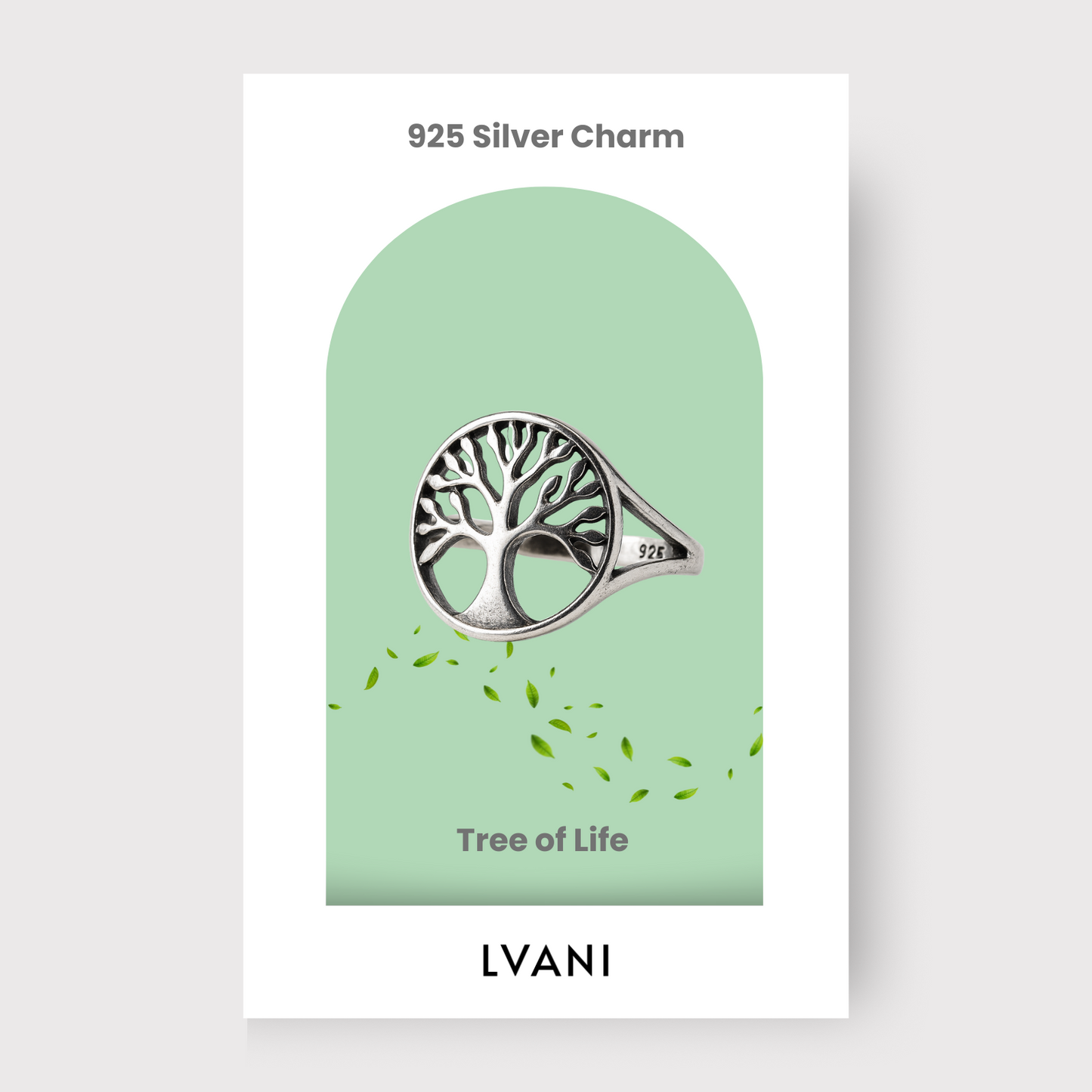 Silver Tree of Life in Circle | Growth Charm Ring (Adjustable)