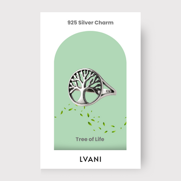 Silver Tree of Life in Circle | Growth Charm Ring (Adjustable)
