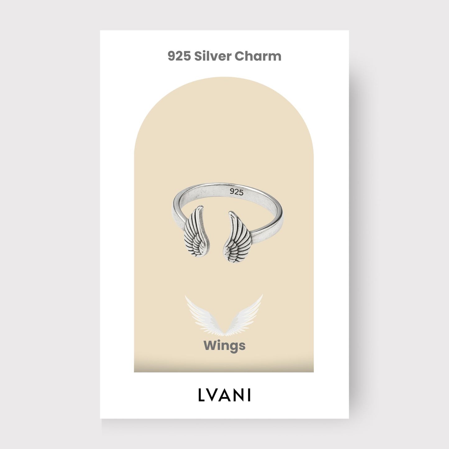 Silver Wings Success Charm Ring (Adjustable)