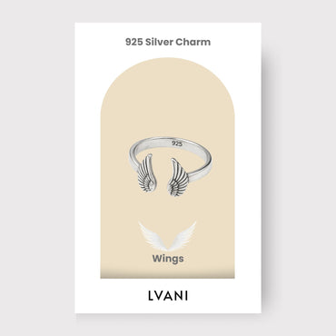 Silver Wings Success Charm Ring (Adjustable)