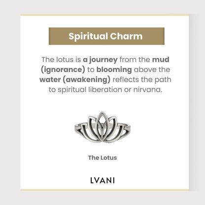 Silver Lotus Spiritual Charm Ring