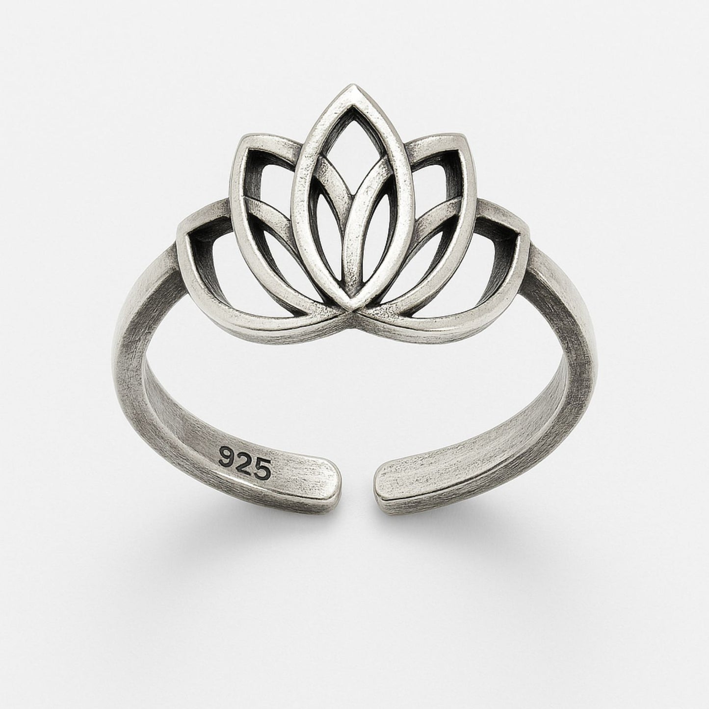 Silver Lotus Spiritual Charm Ring