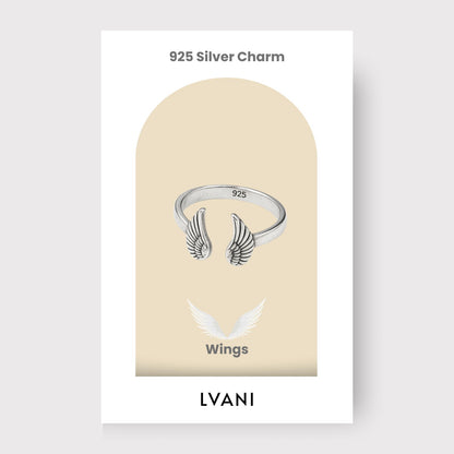 Silver Wings Success Charm Ring (Adjustable)